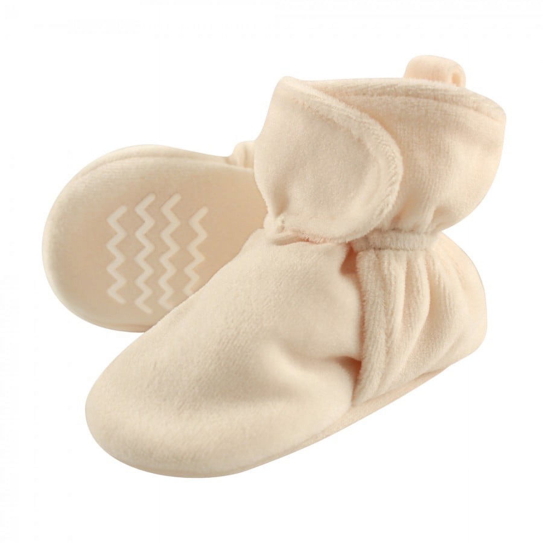 Hudson Baby Baby and Toddler Cozy Velour Booties, Cream, 3 Toddler